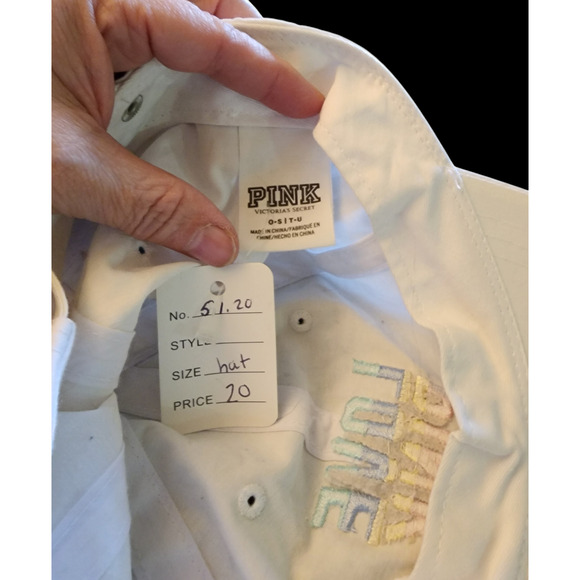 Victorias Secret PINK Adjustable white Cap Hat - Picture 3 of 6